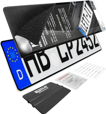 Produktbild von 2 Stück Kennzeichenhalter rahmenlos original Kennzeichenträger Kennzeichen Klett Klett-IT®