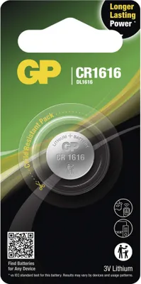 Immagine prodotto di GP Batteria a bottone al litio CR1616, 1 pz, B15601
