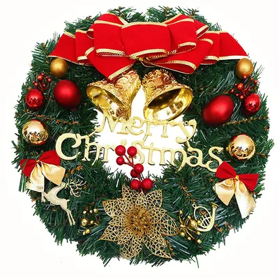 Productafbeelding van Kerstkrans voor deur 30 cm, bessen en dennenappels decoratie