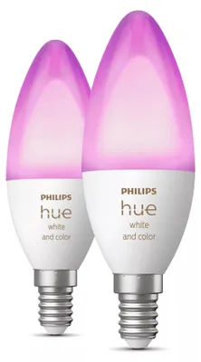 Produktbild von Philips Hue White and Color ambiance E14 - Smarte Lampe Kerzenform Doppelpack - 470