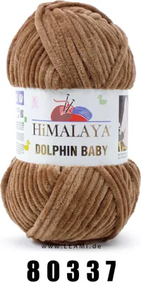 A ball of brown yarn with a label.