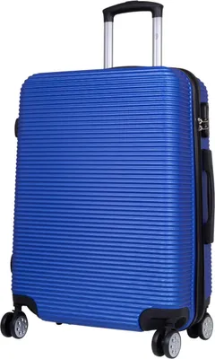 Produktbild von ABS Hartschale Reise Koffer Trolley Gepäck vier 360° Rollen Malaga Blau Gr. L