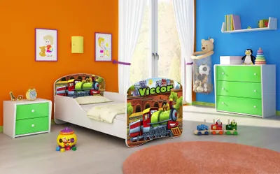 Obrázek produktu pro ACMA I postel pro mládež Dětská postel junior kompletní sada s roštem a matrací bílá 44 lokomotiva 160x80