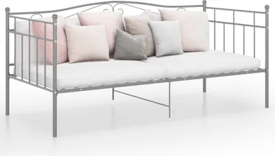 Produktbild von The Living Store Schlafsofa Bettgestell Grau Metall 90x200 cm
