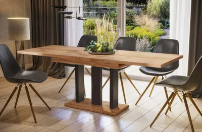 Produktbild von Endo-Moebel Esstisch Appia 130cm - 210cm erweiterbar ausziehbar Säulentisch Küchentisch (Eiche Craft Gold)