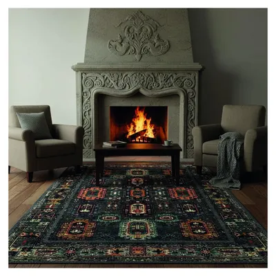 Imagen del producto de Melis Home Alfombra kilim de chenilla Multi 80x300 cm multicolor antracita, y Algodón, impresión digital, antideslizante, 9 mm