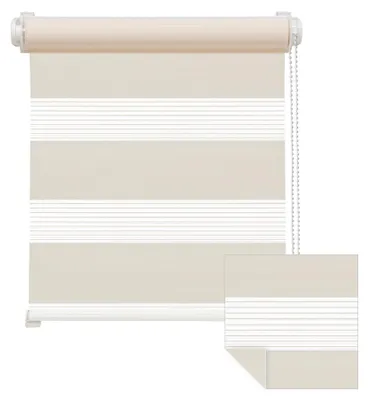 Produktbild von Doppelrollo Fenster ohne Bohren Zevra 95x230cm creme VICTORIA M