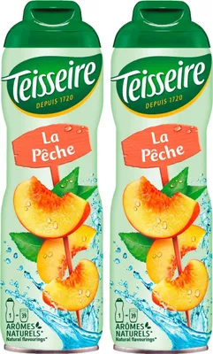 Produktbild von Teisseire Getränke-Sirup Peach/Pfirsich 600ml - Intensiv im Geschmack (2er Pack)