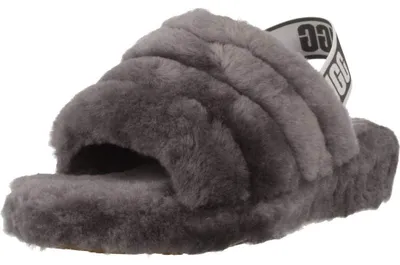 Produktbild von UGG Damen Fluff Yeah Slide Hausschuh, Charcoal, 42 EU