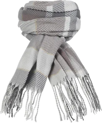 Produktbild von Damen Pashmina Schal Kariert Weich Winter Warm Groß Modisch Grau L