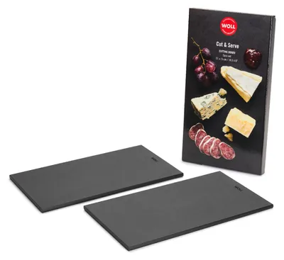 Productafbeelding van Woll Cut & Serve snijplank set voor ontbijt, 2-delig: 27 x 15 x 0,7 cm