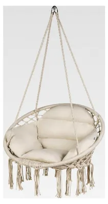 Produktbild von Hängesessel mit Kissen - 62 cm Durchmesser - bis 150 kg - Sitzsack, Schaukel für Garten, Balkon, Zuhause