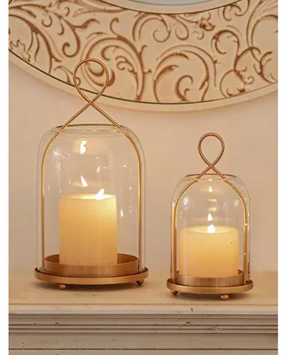 Obrázek produktu pro Svícně Windlichter Gold, skleněné, sada 2 kusů, výška 29 cm a 21,5 cm