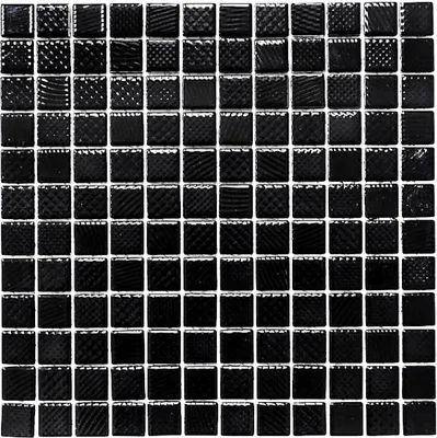 Produktbild von Mosaikfliese SCHWARZ GLÄNZEND STRUKTUR Küchenrückwand Spritzschutz MOS18-CG123_f