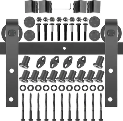 Produktbild von Schiebetürsystem 427cm – Railsystem aus Kohlenstoffstahl – Für Türen bis 150kg – Stalltür-Kit mit Nylonrollen