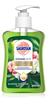 Produktbild von Sagrotan Handseife Blühende Apfelwiese – Feuchtigkeitsspendend und stark gegen B