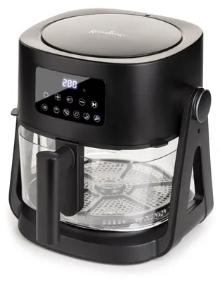 Imagen del producto de Freidora de aire de vidrio giratoria 3-in-1 Rosmarino Airfryer Rotate&Grill 360° – 4.5 L + 2.5 L
