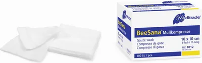 Produktbild von 100 BeeSana Mullkompressen - unsteril - 8 - fach - 10 x 10 cm - Kompressen