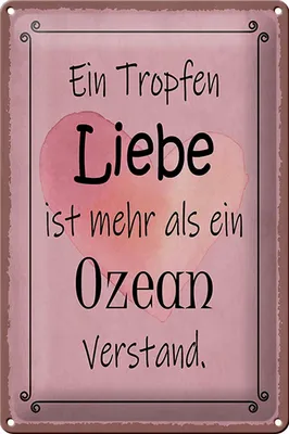 Produktbild von Blechschild Spruch 20x30cm ein Tropfen Liebe mehr als Ozean