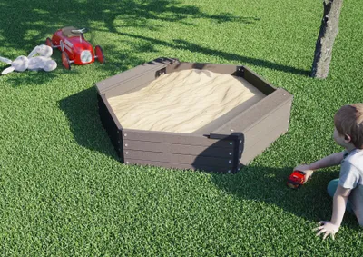 Produktbild von Sandkasten BPC 6-eck Ø 109 cm Höhe 27 cm, abgerundete Ecken