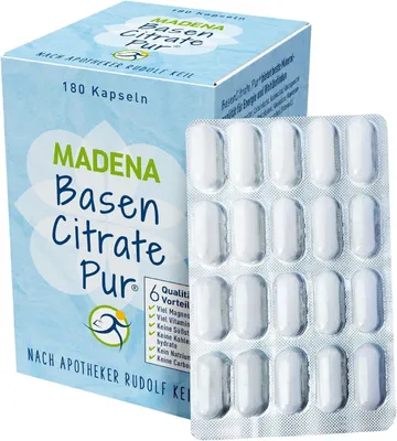 Immagine prodotto di Integratore alimentare Madena Basen Citrate Pur, 180 capsule