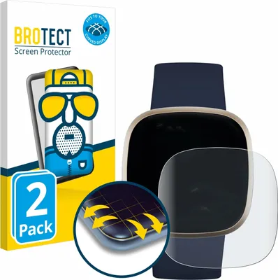 Produktbild von 2x BROTECT Fullscreen Schutzfolie für Fitbit Versa 3 / Sense Displayschutz Folie Fullcover Matt Entspiegelungsfolie