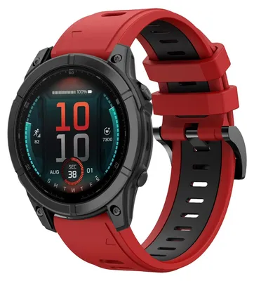 Obrázek produktu pro Pro Garmin Fenix E 47mm Dvoubarevný sportovní silikonový řemínek 22mm Red / Black