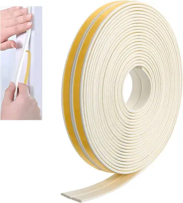 Produktbild von 12 m selbstklebende Versiegelungsbandtüren Fenster, 9 mm (w) x 2 (d) Schaumstoff, Streifen, Türversiegelungsfenster Gummi-Anti-Kollision, Schallprofes