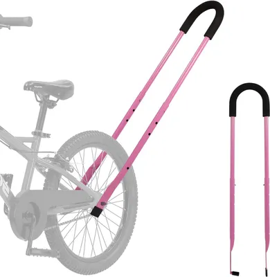 Productafbeelding van Duwstang kinderfiets - Fietsleerhulp - Roze