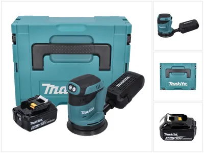 Immagine prodotto di Levigatrice orbitale a batteria Makita DBO 180 G1J 18 V - 125 mm + 1x batteria 6,0 Ah + Makpac - senza caricabatterie