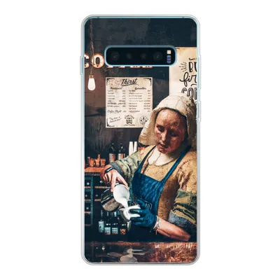 Produktbild von MuchoWow® Handyhülle Schutzhülle Hülle für Samsung Galaxy S10 Plus Milchmädchen - Barista - Kaffee - Cappuccino Silikon Softcase Handy Hülle - Schutzhülle