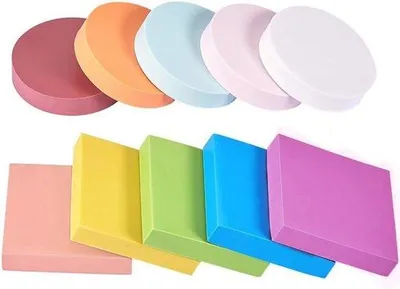 Productafbeelding van 10 Stuks Rubber Stempel Carving Blokken - Vierkant en Rond voor Scrapbooking en DIY Projecten