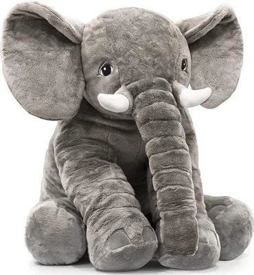 Imagen del producto de Deryan Luxe: Peluche de elefante grande - Elefante de peluche - Gris