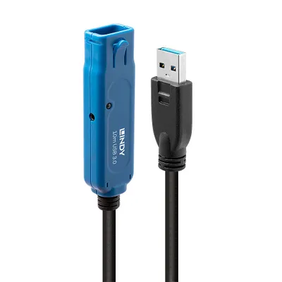 Produktbild von Lindy 43157 USB Kabel USB 3.2 Gen 1 (3.1 Gen 1) 10 m USB A 5 Gbit/s Schwarz
