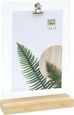 Image de Cadre photo en acrylique Deknudt S58RY1, couleur naturelle, 10 x 15 cm, avec clip