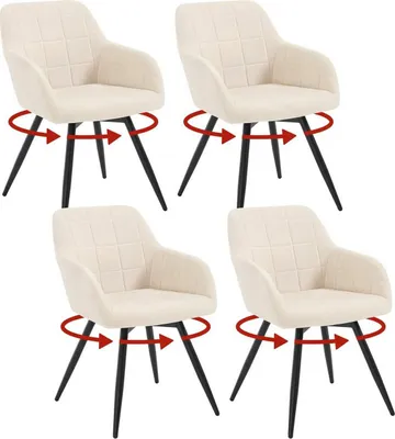 Produktbild von WOLTU Esszimmerstuhl, gepolstert, ergonomisch, drehbar, mit Metallbeinen, Samt : Beige 4 Farbe: Beige Stückzahl: 4