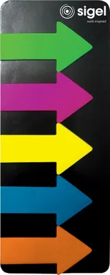 Image de Sigel® HN600 Index repositionnables film vert bleu rose jaune orange 25x45 mm 125 bandes