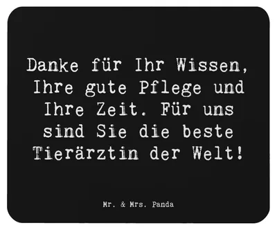 Produktbild von Mr. & Mrs. Panda Mousepad Spruch Beste Tierärztin - Schwarz - Geschenk, Veterinärmedizin Danke, Tierarzt, sagen, laptop mauspad, Dankbarkeit, Dankeschön, Wertschätzung