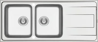 Obrázek produktu pro Kuchyňský dřez 116x50cm, vestavný dřez Alea, dvojdřez, otvor pro baterii