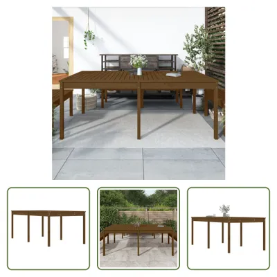 Produktbild von The Living Store Gartentisch Honigbraun 203,5x100x76 cm Massivholz Kiefer