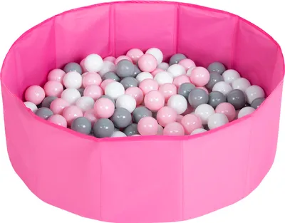 Immagine prodotto di Selonis bagno di palline pieghevole con 300 palline per animali da gioco per bambini, rosa:bianco/grigio/rosa polvere