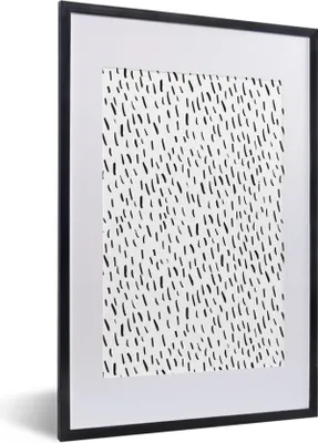 Produktbild von MuchoWow® Gerahmtes Poster Sommer - Linien - Schwarz - Weiß 40x60 cm - Poster mit Schwarzem Bilderrahmen Wandposter Rahmen Foto Bilder - Poster in Rahmen
