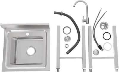 Produktbild von Spüle, 360° drehbarer Wasserhahn, Edelstahlkonstruktion, Silber