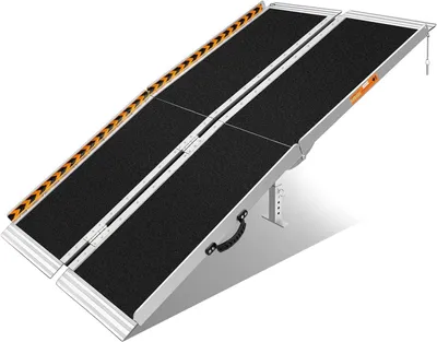 Productafbeelding van Rolstoelhelling Opvouwbaar - Drempelhulp Aluminium - Toegankelijkheid Verbeteren - 362 kg Draagvermogen - 152 cm Lengte - Zwart
