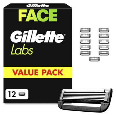 Produktbild von Gillette Labs Rasierklingen Herren, 12 Original Ersatzklingen, Schwarz