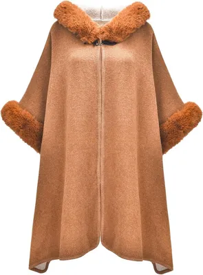 Produktbild von Poncho für Damen - Warm/Faux Fur - Einheitsgröße - Leicht/Acrylfaser