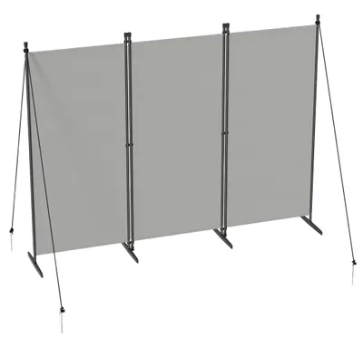 Produktbild von QEENTOE Paravent Raumteiler 3 Teilig 240x180cm Klappbar Freistehend Trennwand Sichtschutz Balkon Stellwand RaumtrennerInnen Außenbereich, Grau