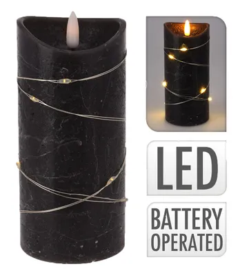 Image de bougie LED 7x15cm 1LED/10LED NOIRE