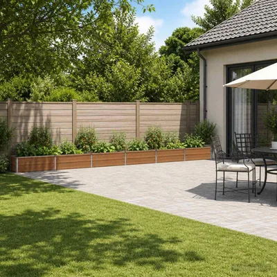 Imagen del producto de Cama elevada para jardín, madera, color marrón, 600 x 40 x 24 cm