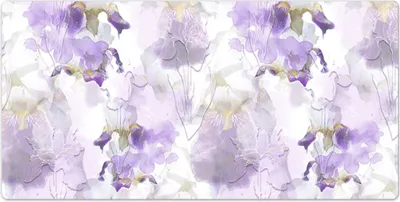 Produktbild von Mauspad - Schreibtischmatte - Tischunterlage - 120x60 cm - Violette Aquarellblüten